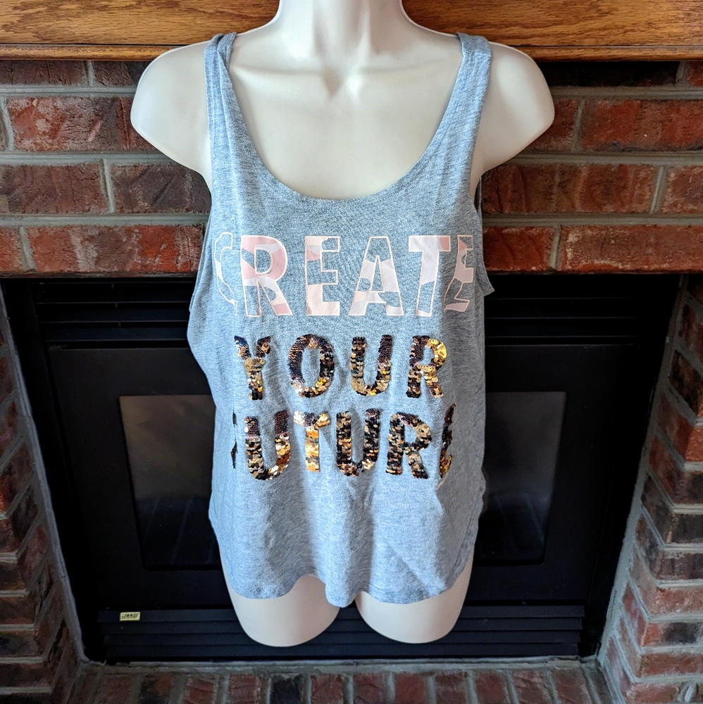 Justice brand " create your future" tank top girls size 18/20